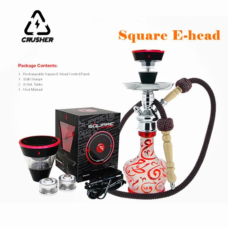 CRUSHER Premium Square Hookah Bowl Set Rechargeable Electric E-Head For Tobacco Shisha Water Pipe Bowls Smoking Accessories hookah accessories hookah set