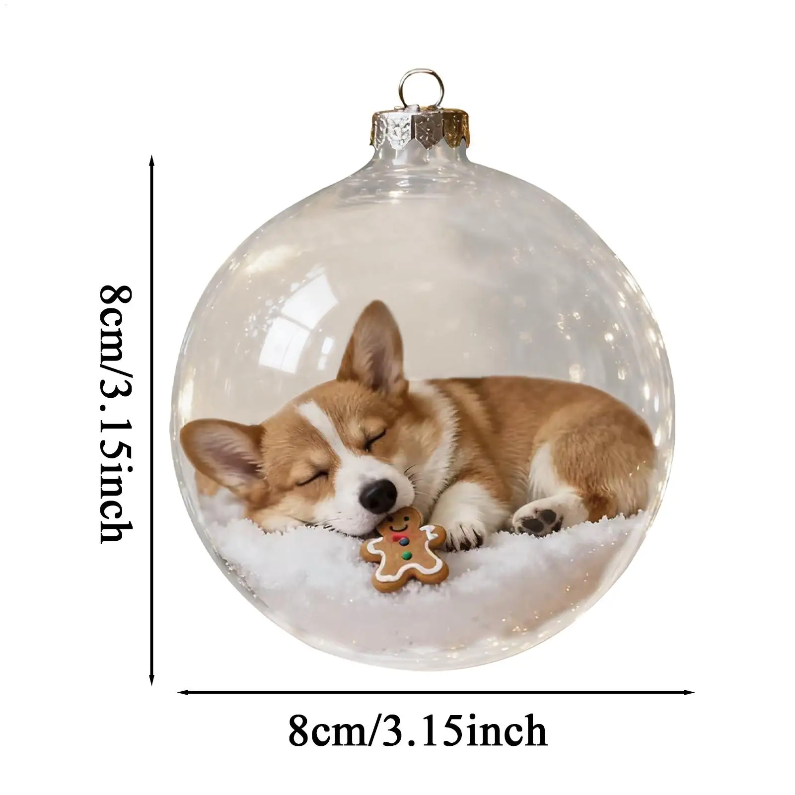 Christmas Ornaments Shatterproof Transparent Decor Christmas Dog Balls Pendants For Shopping Mall Bedroom Window Store Home