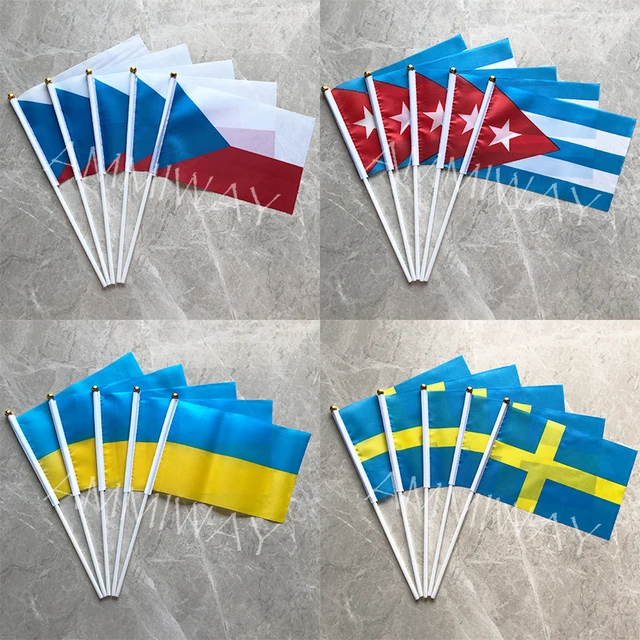 14X21 Cm 5 db Orosz Föderáció Imperial France Ausztrália Zászlói Ausztrál Európai Unió Kis Kézi Zászlók És - Image 6