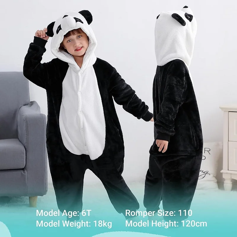 Kids Pajamas Halloween Flannel Sleepers Costume For Boys Girl 3-12T