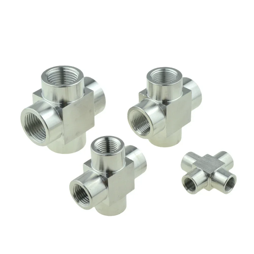 304 Stainless Steel Pipe Fitting Tee Elbow 4 Way 1/8 1/4 3/8 1/2 Female Male Thread High Pressure Air Adapter Coupler Connector hose pipe fitting,pipe fitting,tee adapter,water pipe fitting