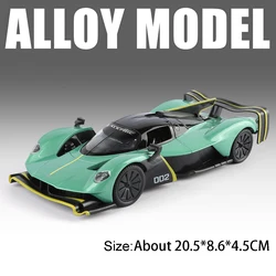 1:24 Scale Diecast Alloy Supercar Toy with Sound & Light - Pull - Back Miniature for Kids' Collection & Gifts (Valkyrie Green)