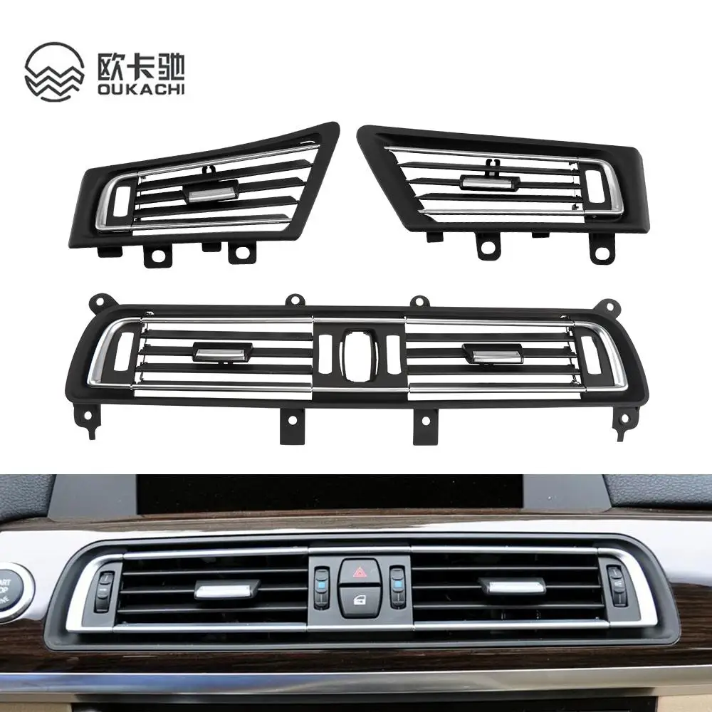 

Car Central Front Rear AC Wind Air Conditioning Vent Grille Outlet Cover Panel Chrome Plate Low-end Replace For F01 F02 7Series