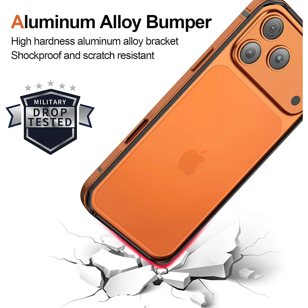 Cosmic Orange Aluminum Frame Bumper Case - Premium Phone Accessory
