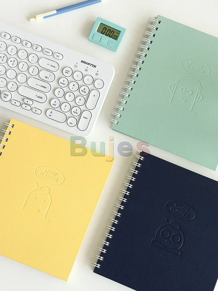 인디고 몬스터 아이콘 스터디 플래너, 휴대용 노트북, 주간 계획, 일정, 일기, 일기장, 메모, 1 년