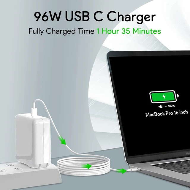 Mac Book Charger 96W 87W 61W 30W USB C Laptop Power Adapter For