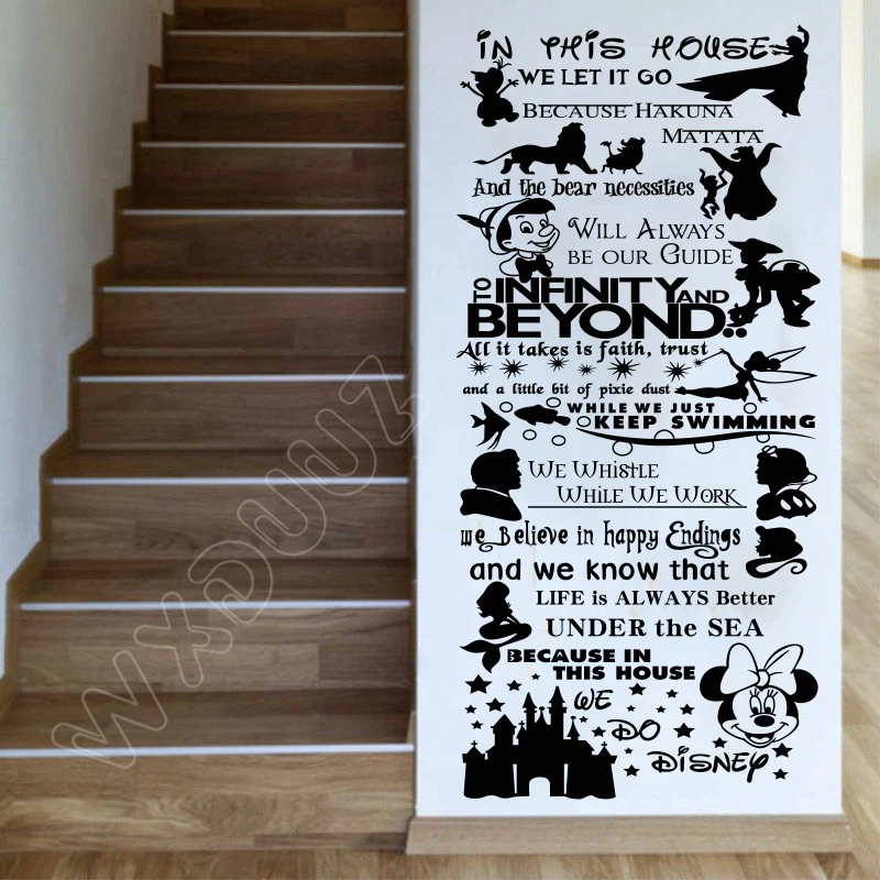 Disney Creativo Fai-Da-Te Winnie The Pooh Mickey Frozen Vinile Cartoon Rimovibile Nursery Kids Room Wall Sticker Home Decor