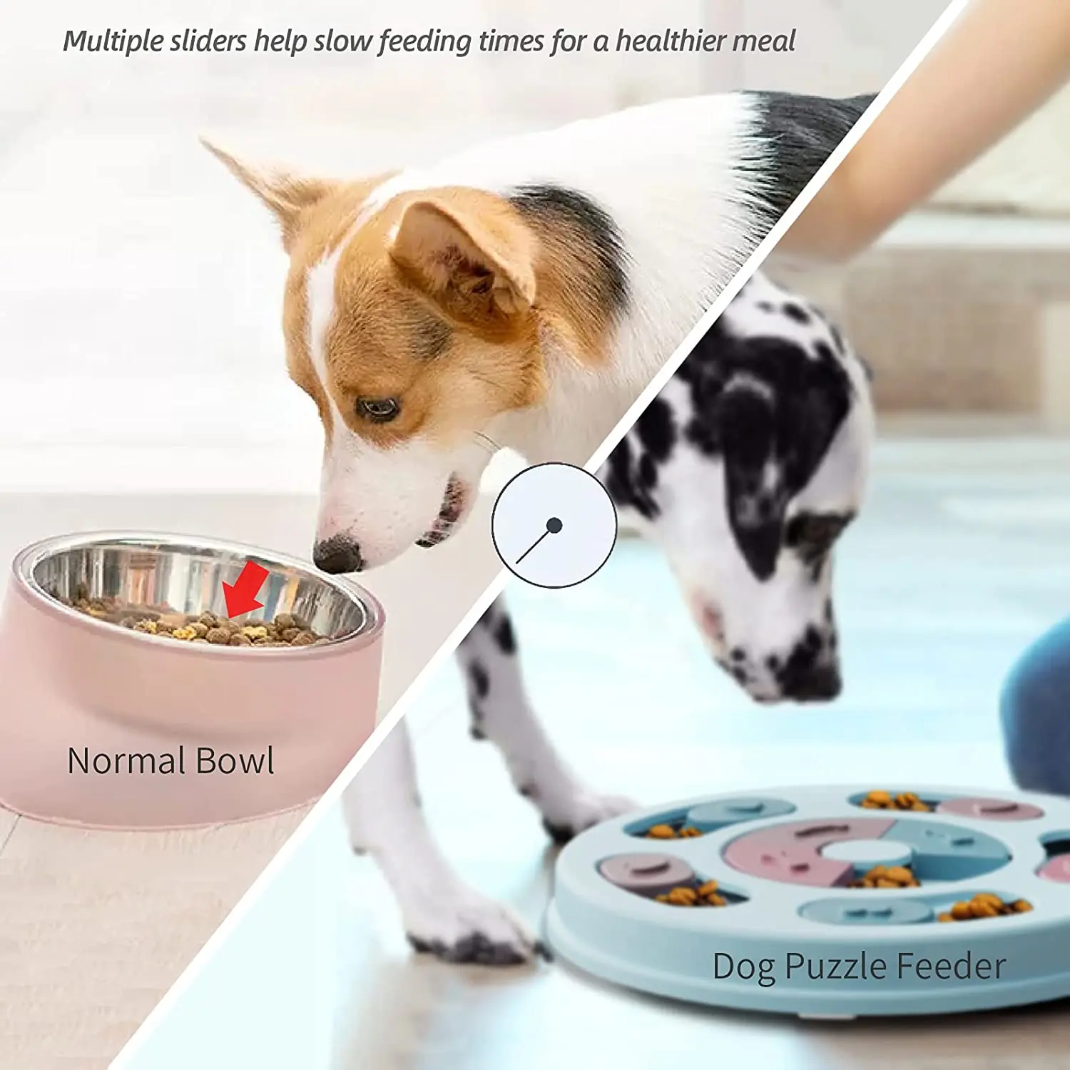 Aluckmao Interactive Dog Food Puzzle Toy, Dog Treat Puzzles Slow