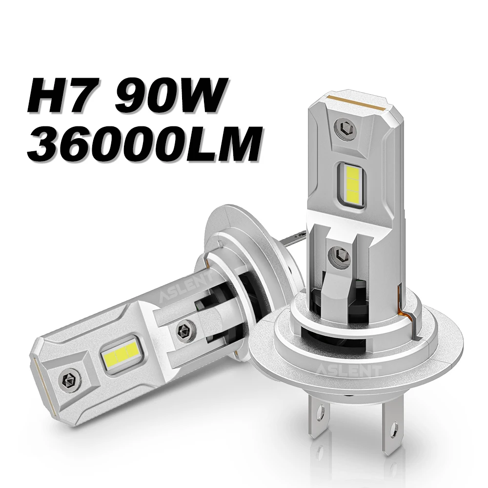 

ASLENT H7 LED Headlight Bulb Mini Wireless 90W 36000LM 6500K CSP for Car Headlamp Auto Diode Lamps H7 Turbo Led 12V Automobile
