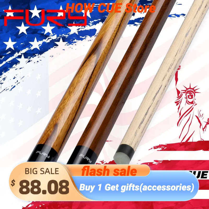 FURY JPW 1&5 Jump Cue 13mm G10 Tip Hard ASH Shaft Q5 Teeth Joint Weight Change Black Bakelite