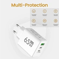 65W Fast Charging USB Type-C Charger US EU Plug USB PD Quick Charge 3.0 Travel Wall Phone Charger Adapter For iPhone Samsung 3