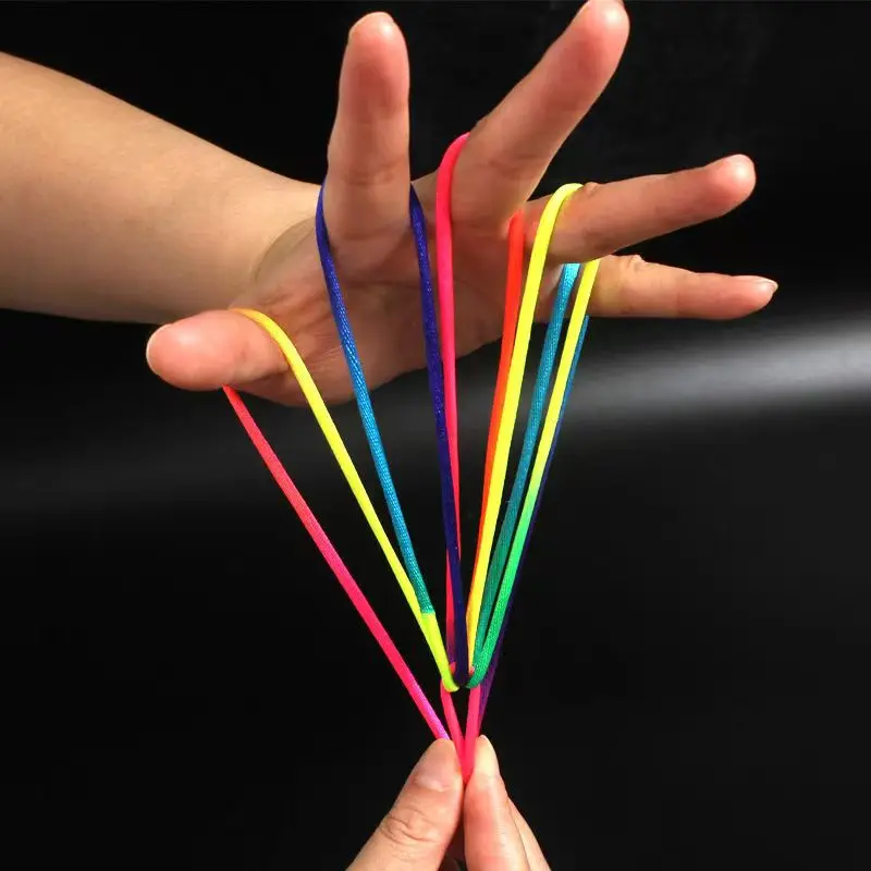 3PCS Chinese String For Kids Finger Game Rainbow Colored Rope 160CM ...