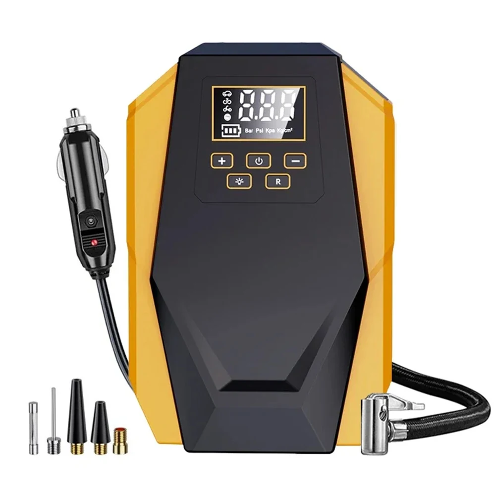 

Brand New Air Compressor Air Pump -20℃~60℃ 12.7*6.5*19.4 Cm About 3 Meter Black+Orange Easy To Carry Efficient