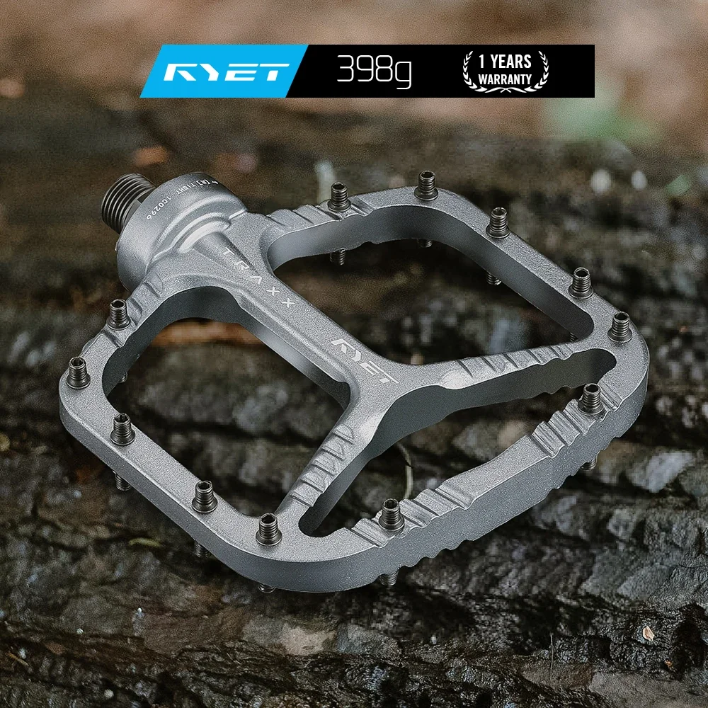 RYET MTB 자전거 페달, 398g 113x102mm 알루미늄 합금 자전거 페달, 산악 자전거/로드 사이클링 부품용 대형 밀폐형 베어링