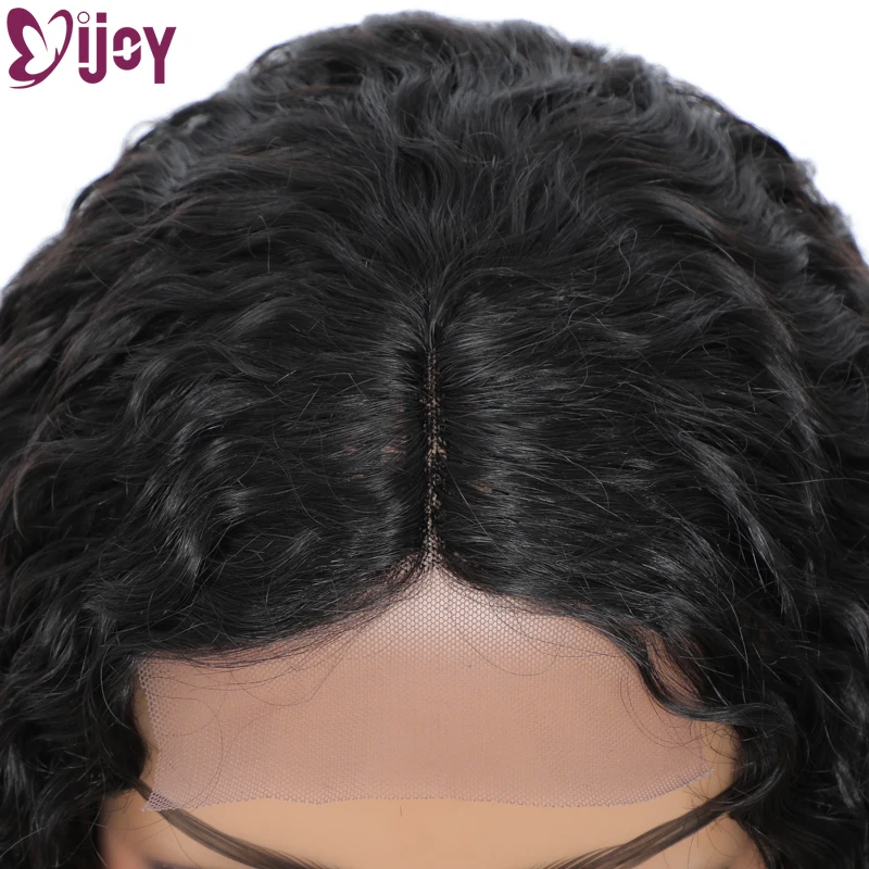 IChain Y-Perruque Bob Lace Closure Brésilienne Naturelle, Cheveux Crépus Bouclés, Brun Foncé, Non-Remy, pour Femme Africaine
