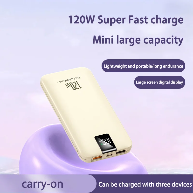 Xiaomi 120W Super Fast Charging Battery 200000mAh Power Bank 100000mAh High Capacity Lightweight Portable Square Digital Display - Image 6