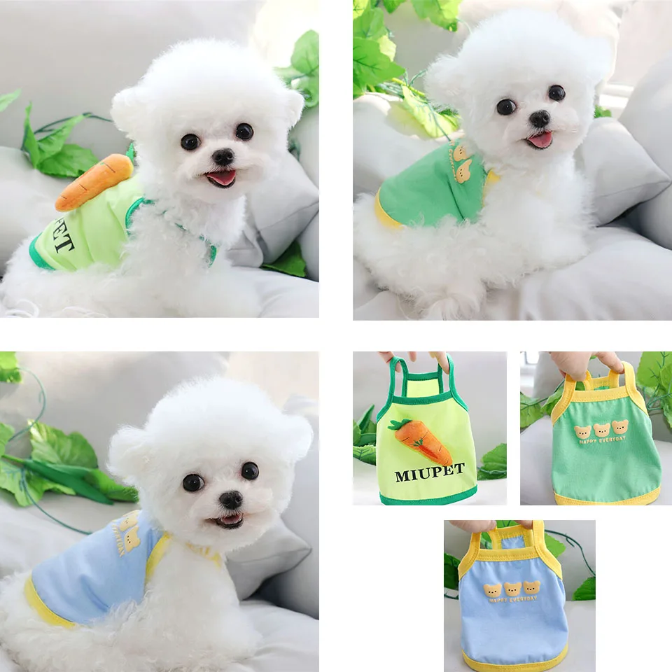 

Cute Dog Cartoon Suspenders Breathable Vest Puppy Soft Clothes Poodle Summer Pullover Cool Dog Clothes Pet Dog Clothes