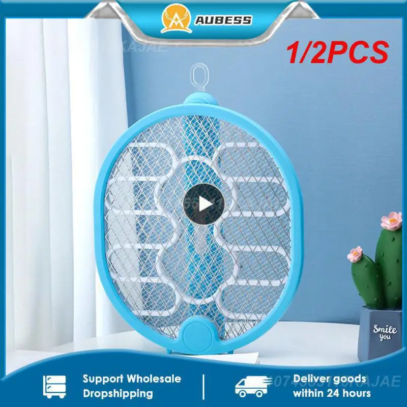

1/2PCS In 1 Electric Mosquito Racket Rechargeable Usb Killer Anti Fly Mosquitoes Swatter LED Night Light Trap Bug Zapper Home