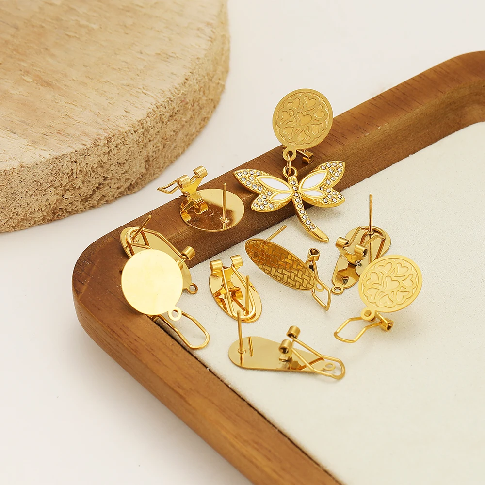 10pcs Stainless Steel Classic Blank Earrings Hooks Findings