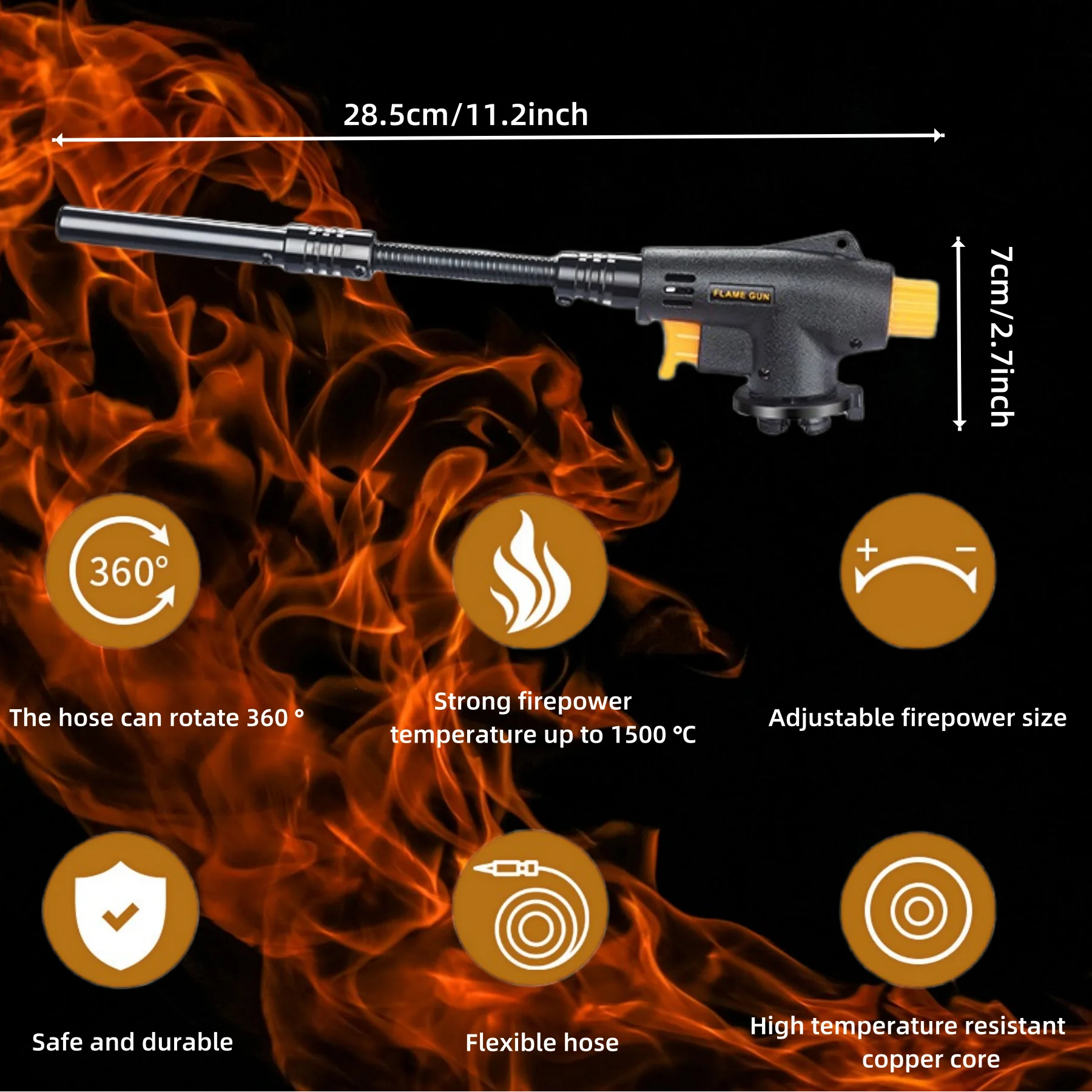 Gas Torch Butane Torch Welding Torch Portable Kitchen High Temperature Used for Cooking Charcoal Burning Barbecue