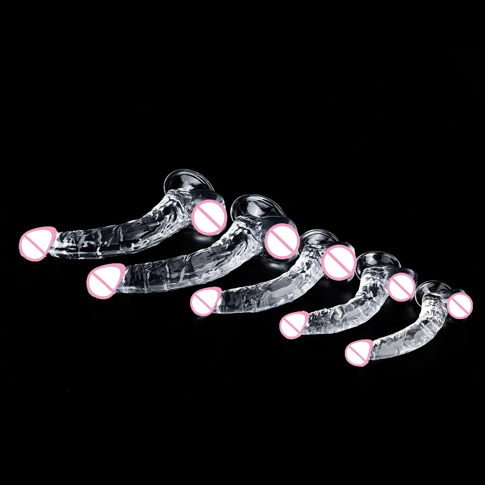 30.5cm XXL Curved And Upturned Realistic Soft Long Transparent Dildo Suction Cup Penis Anal Sex Toy Huge Dick sex toys