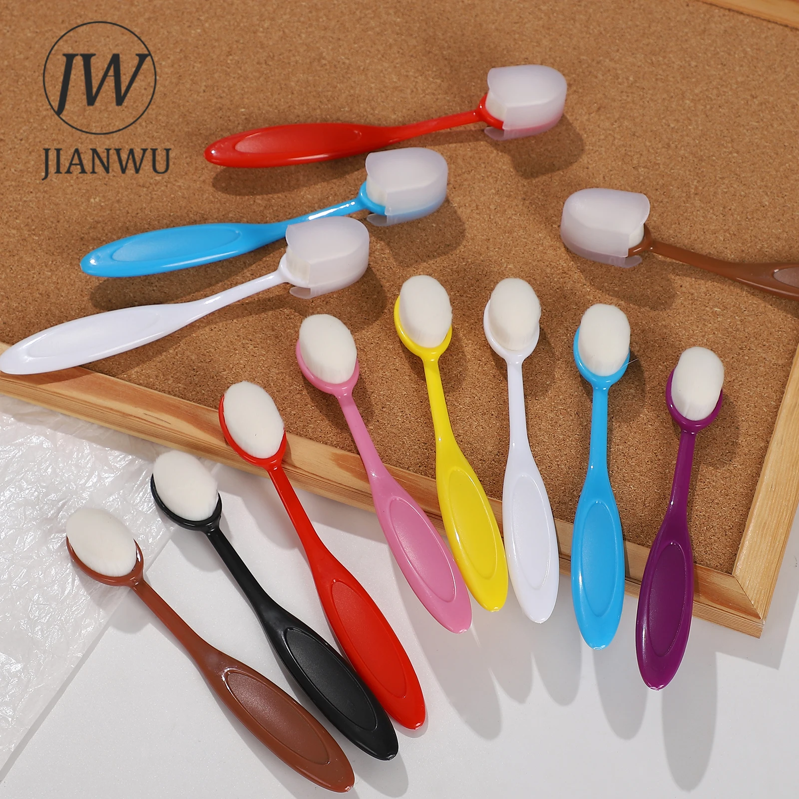 JIANWU 8 Pcs set No 4 Toothbrush Type Colorful Material Decor Painting Makeup Brush Set Creative