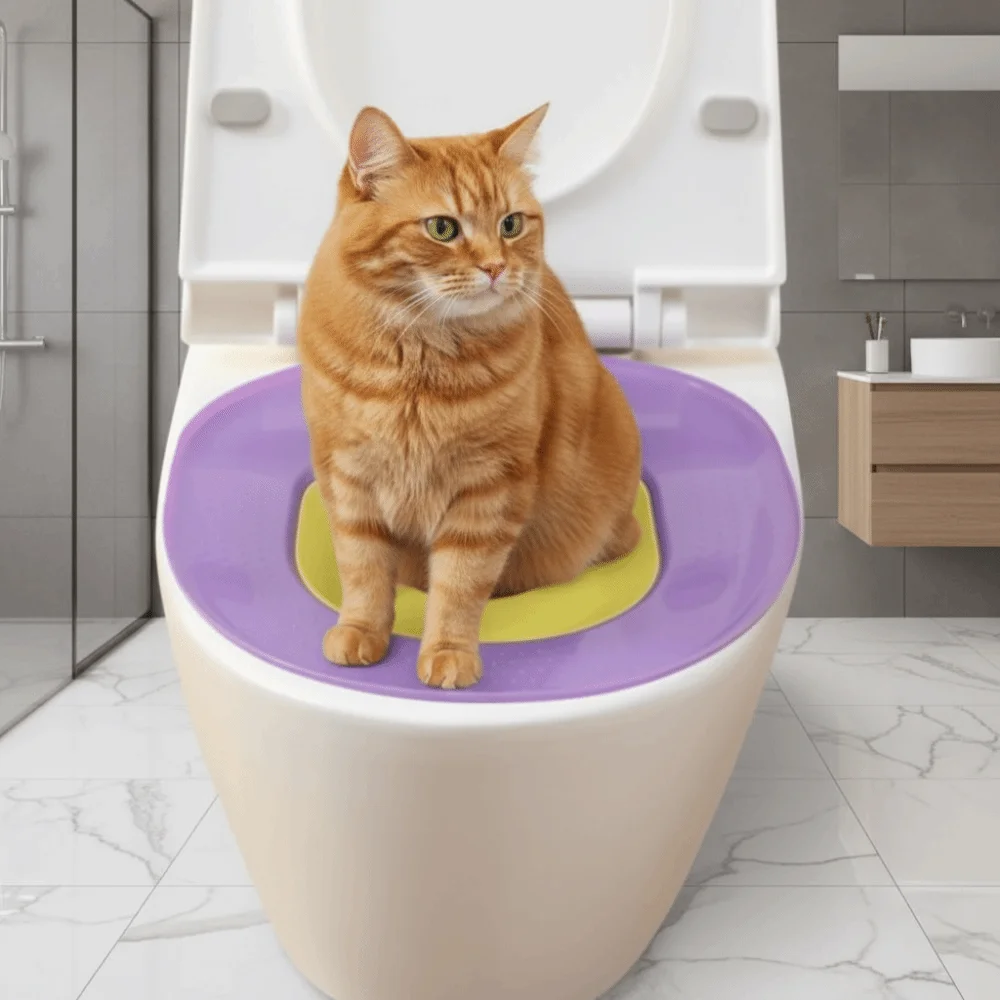 Portable Pet Toilet Trainer Washable Non-slip Cat Toilet Training Removable Weight-supporting Cat Urinal Potty Travel