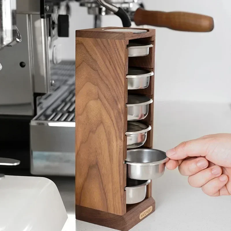 

Stand Blind Divide Rack Walnut Shelf Bowl Powder 58mm Water Coffee Tool Flour Network Storage Display