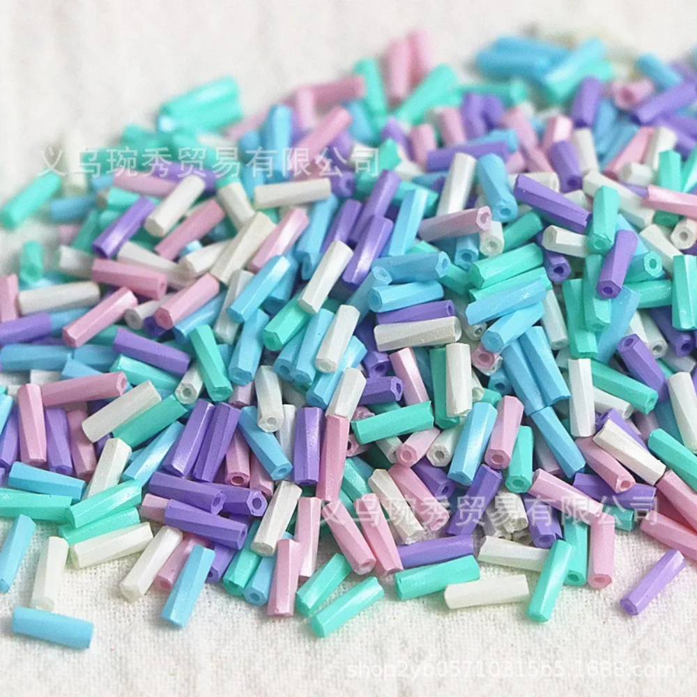 260 solid color tube beads 2x6mm twisted glass beads spiral seed DIY bracelet jewelry dress making clothing accessories
