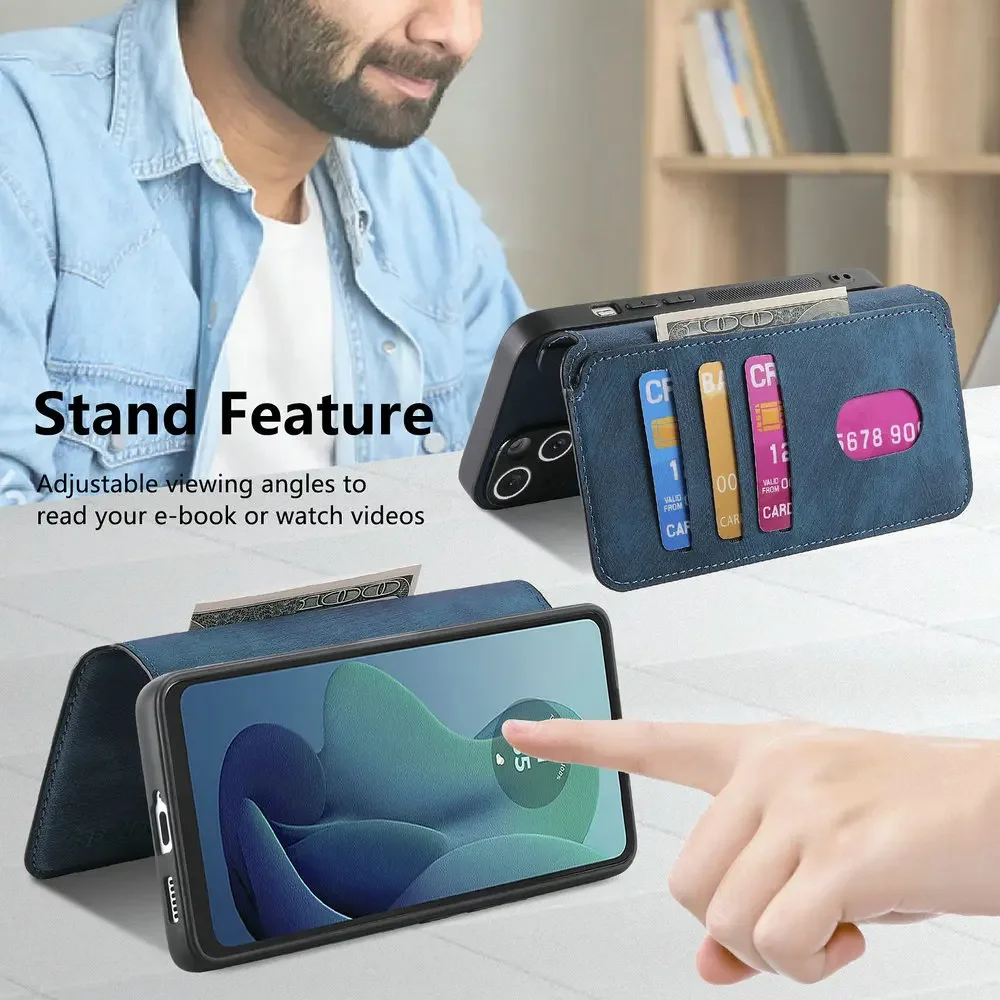 Deluxe Detachable Leather Flip Cover with Magnetic Closure