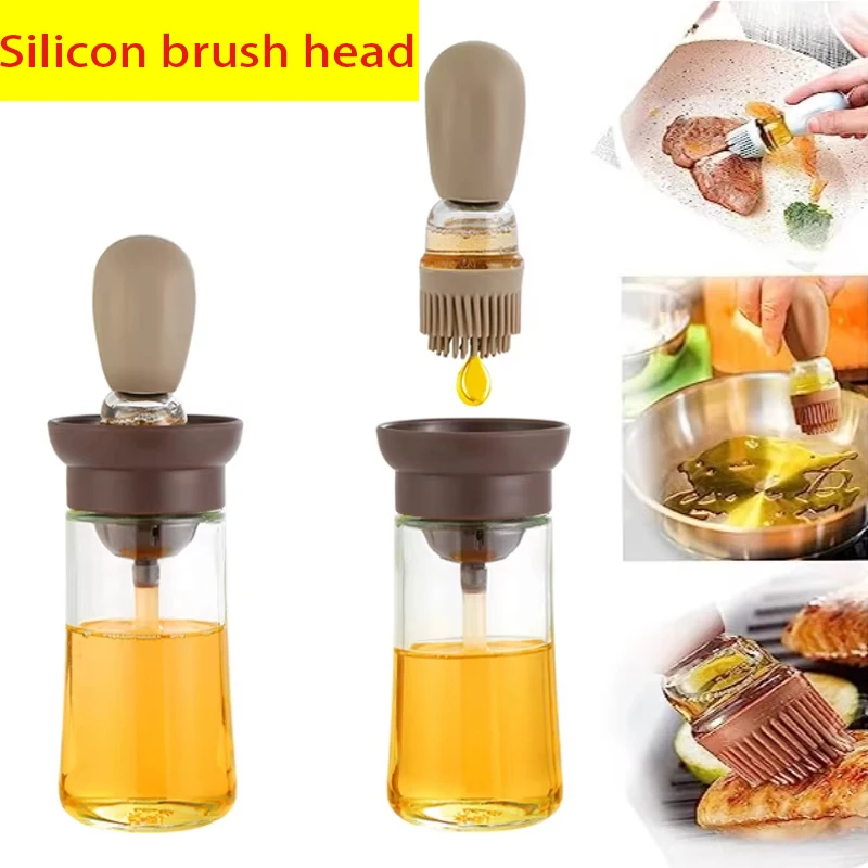 Kitchen Silicone Oil Bottle Oil Brush Baking Barbecue Grill Oil Brush Dispenser Pastry Steak Oil Brushes Kitchen Baking BBQ Tool