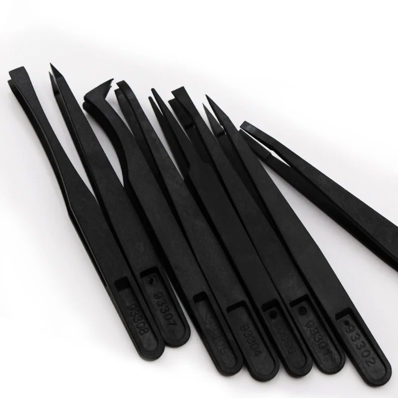 400pcs Carbon Fiber Plastic Tweezers Elastic Tweezers Holding Tools Plastic Available in Various Specifications