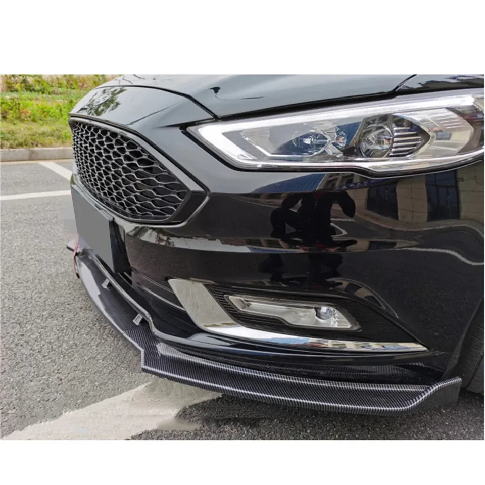 3-Piece Front Bumper Lip Spoiler Kit For Ford Fusion/Mondeo 2013-2016 – Matt Black ABS, Easy Upgrade