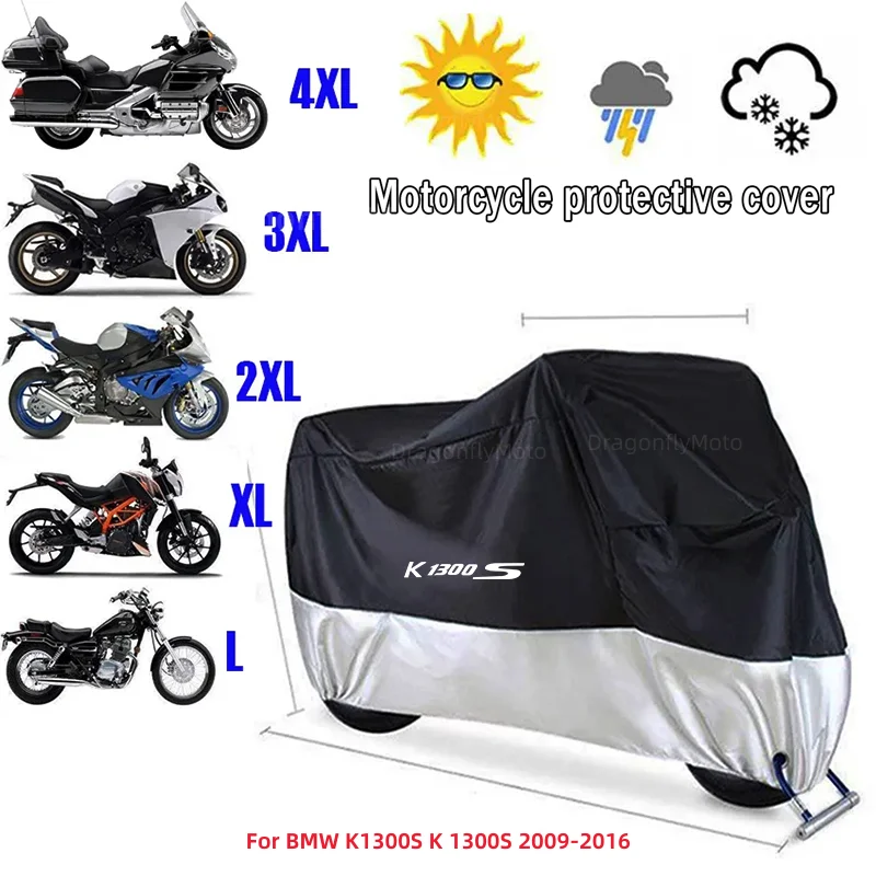 For BMW K1300S K 1300S 2009-2016 Motorcycle Cover Waterproof All Season Dustproof UV Protective Outdoor Indoor Scooter 190T