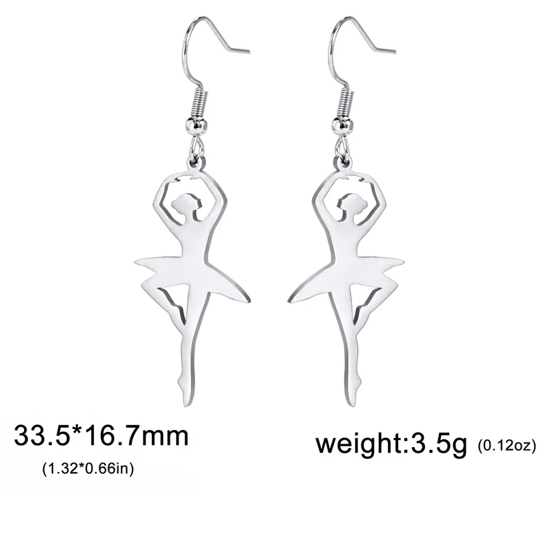 Edelstahl Ballett Tropfen Ohrringe Elegante Ballerina Tänzerin Anhänger Ohrringe für Frauen Ästhetische Mädchen Schmuck Geburtstag Geschenke – Detail 15