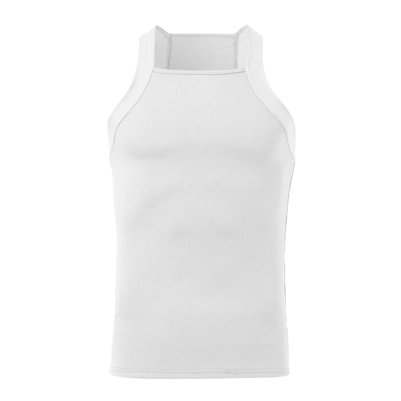 2023 Men Fashion Tank Tops Solid Color O-neck Sleeveless Skinny Gym Streetwear Casual Vests Party Men Luxury Clothing