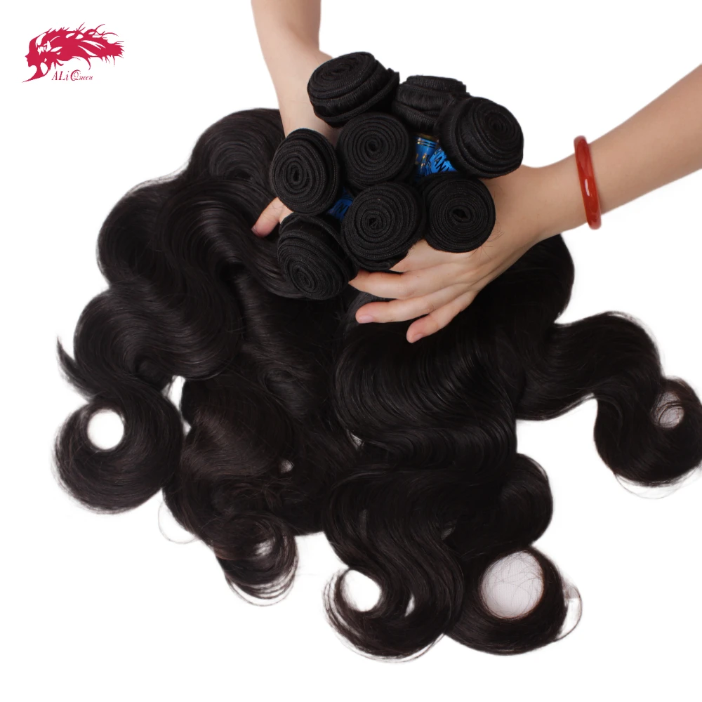 Ali Queen 10A Unprosseded Raw Virgin Hair Bundles 1Pcs Whosales Price 38 40 Inch Brazilian Body Wave Human Hair Weave 2