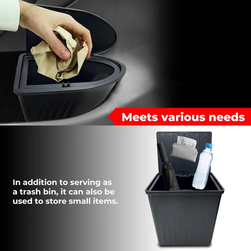 Rear Seat Press Type Trash Can for Tesla Model Y Front Door Organizer Storage Box Interior Storage Auto Modification Accessories