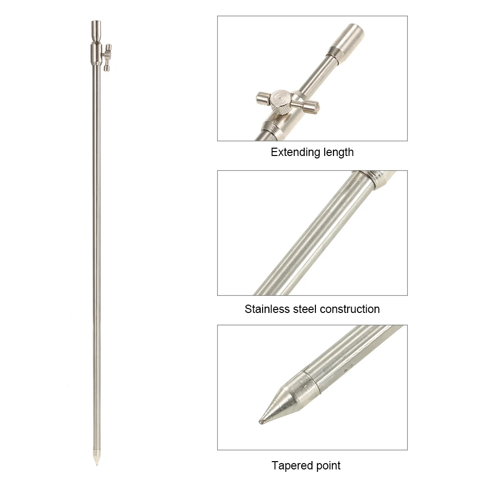 Support canne réglable 55-100cm acier inoxydable - pied alarme morsure pod repose cannes pêche carpe