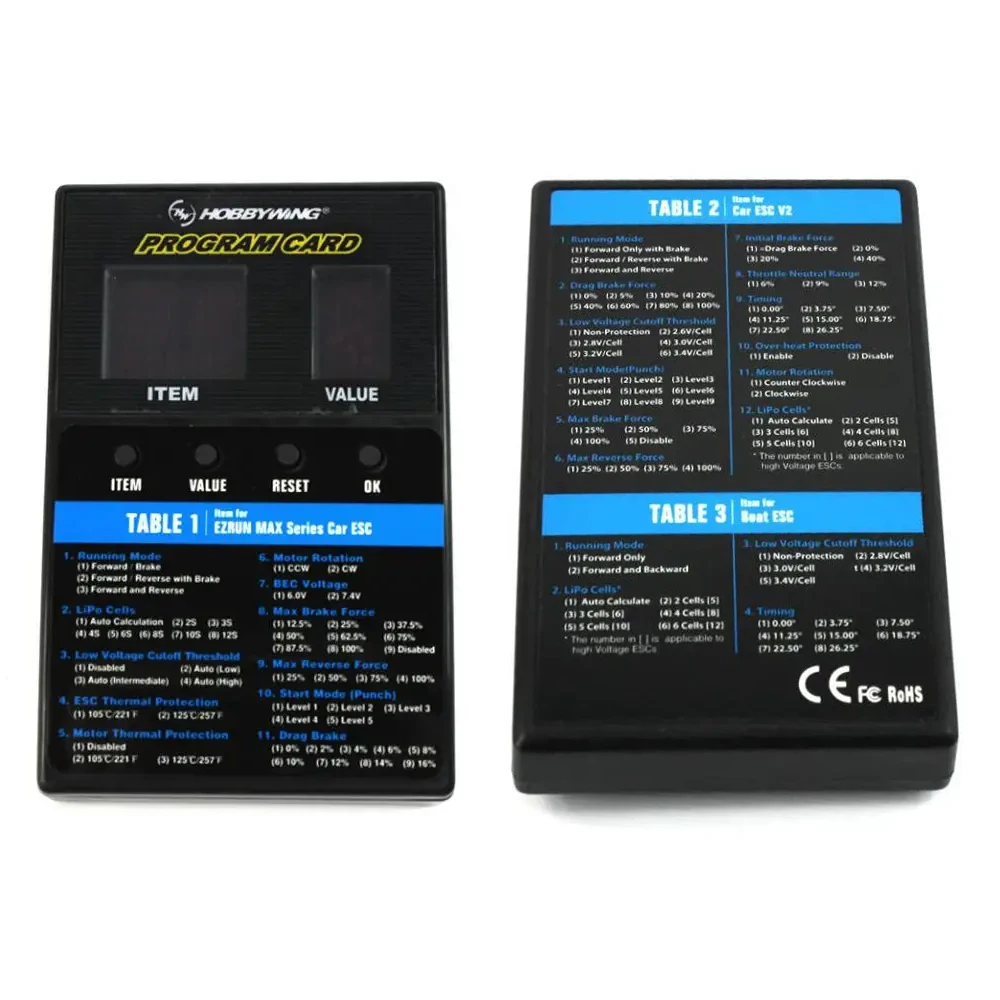 HOBBYWING 3 in 1 LED ESC Program Card Box for XERUN EZRUN