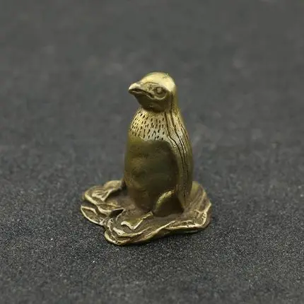 

Exquisite antique pure copper cute little penguin animal ornament