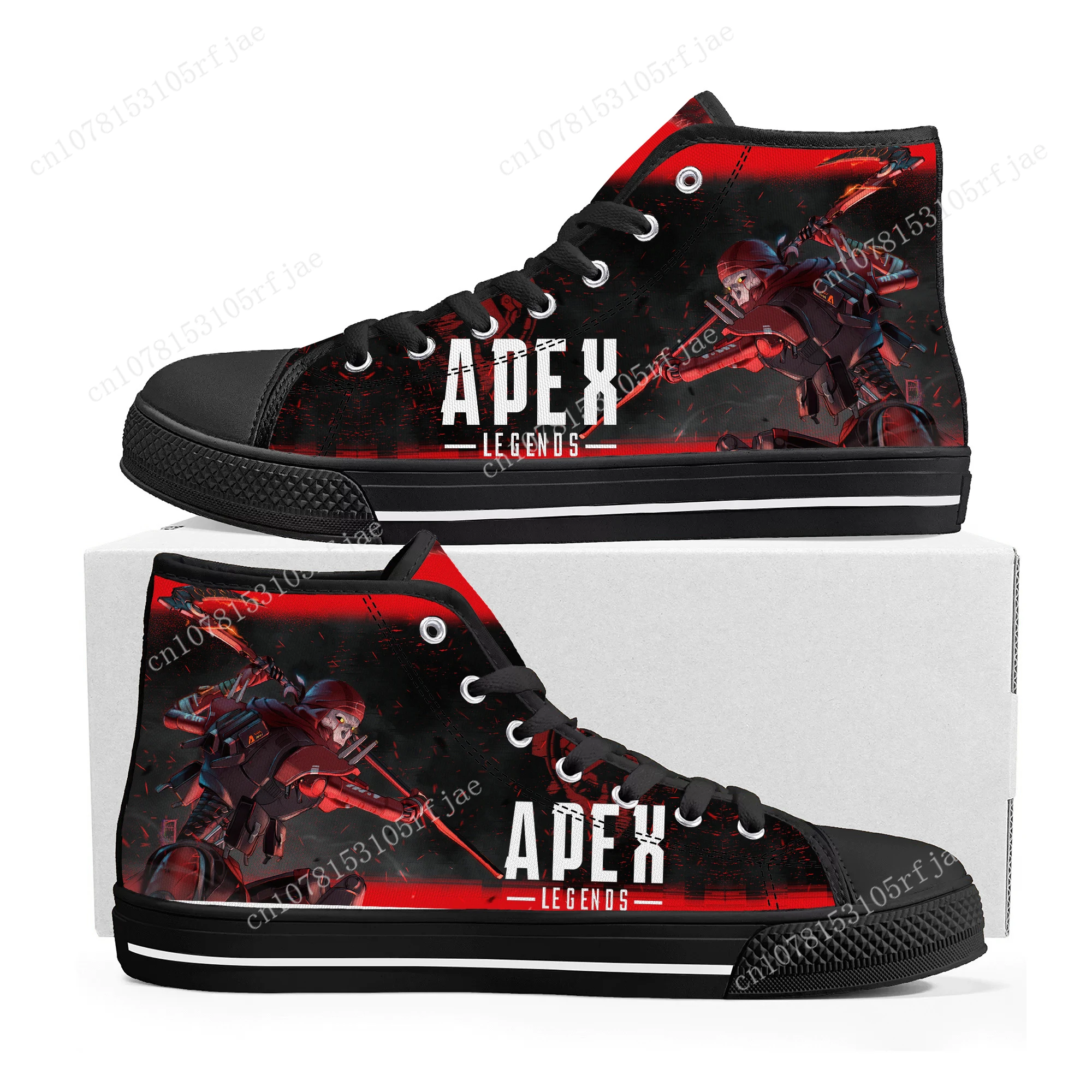Cartoon Game Apex Legends Revenant High Top Sneakers Mens Womens Teenager High Quality Canvas Sneaker Custom Built Couple Shoes