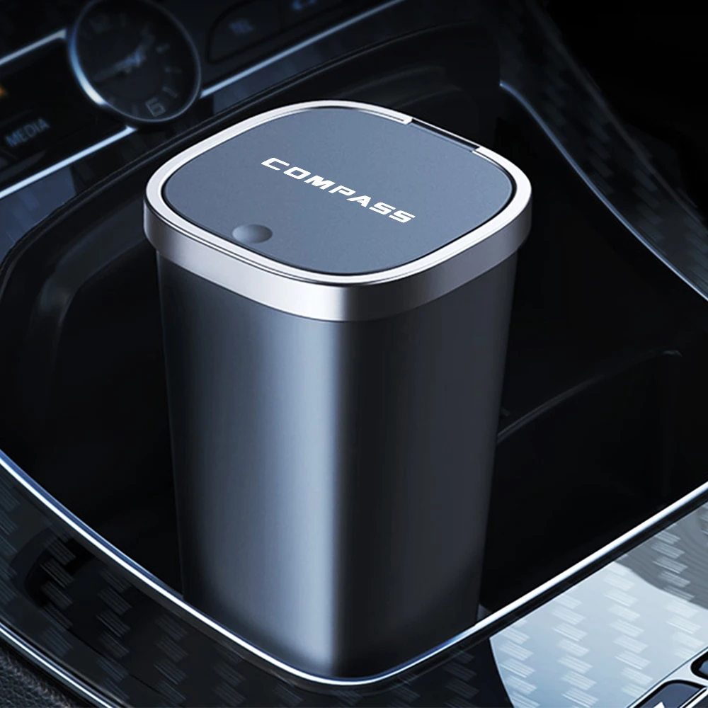 Car Garbage Bin Trash Can Holder Storage Box Organizer Interior Accessories For Jeep Compass Trailhawk Limited 4x4 MK49 MP SUV