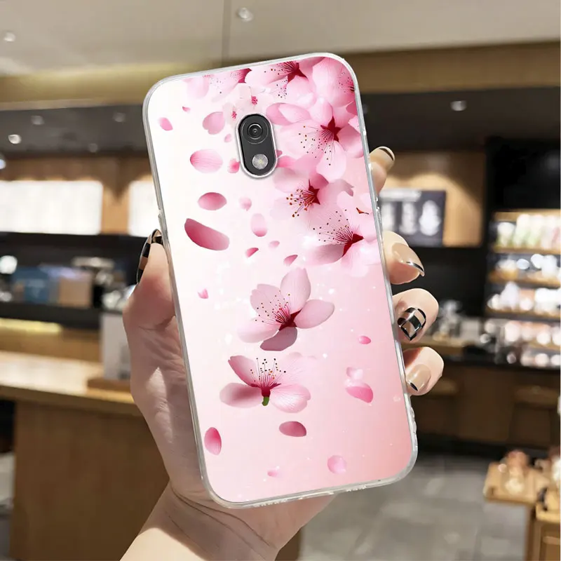 Silicone Soft Transparent Shockproof Phone Case with Marble Flower Design