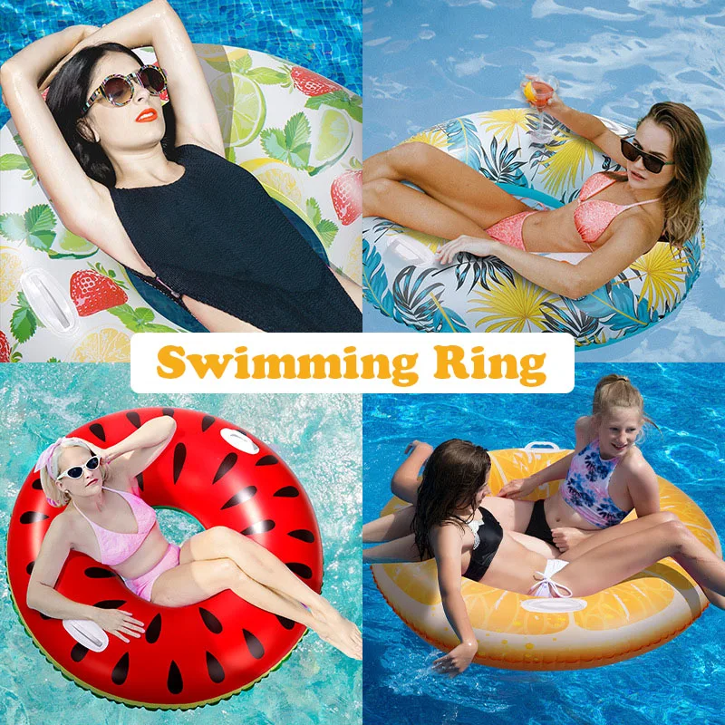 Thickened PVC Inflatable Floating Swimming Ring Colorful Fruits Summer Outdoor Beach Inflatable Water toys Ring Pool accessories 2