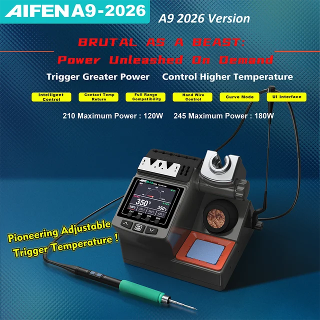 كاوية لحام احترافية AIFEN A9 (إصدار 2026) – قدرة 180 واط تدعم مقابض C210 1
