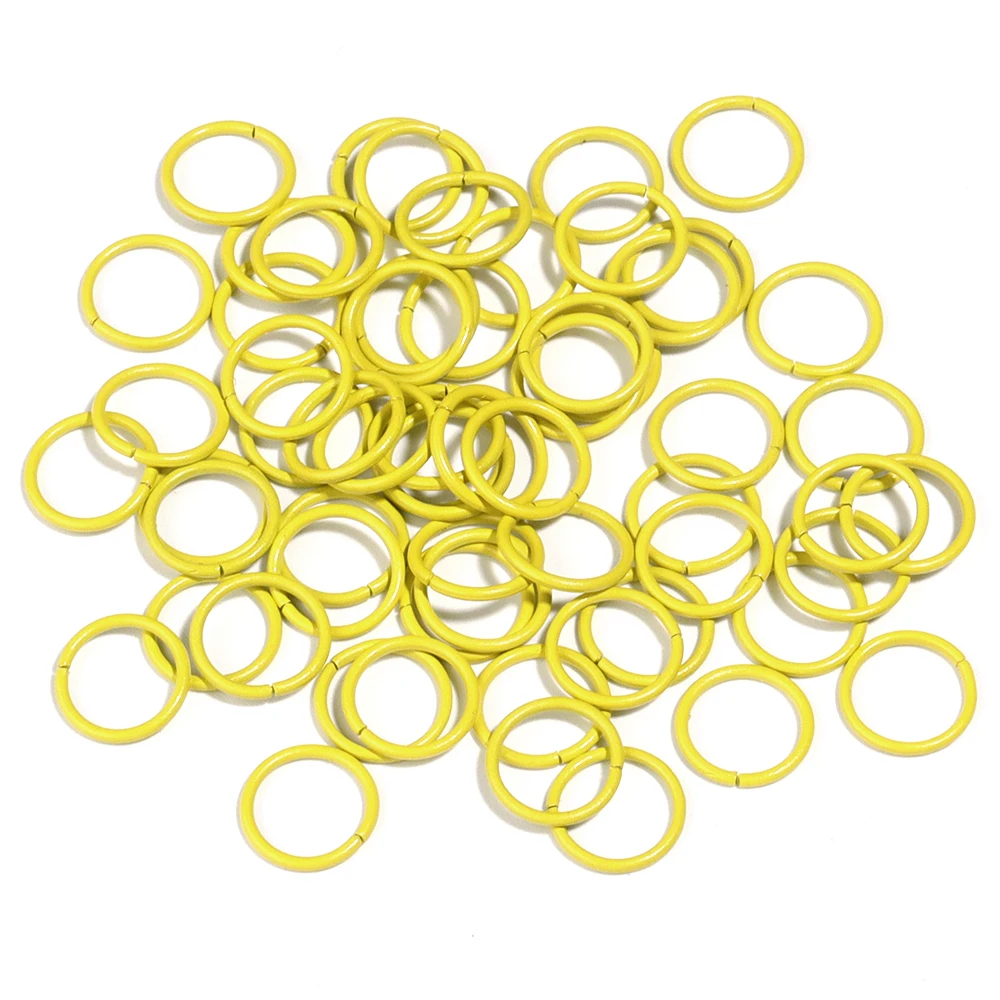 Colorful Metal Single Loop Rings for DIY Jewelry Making - 50pcs Assortment