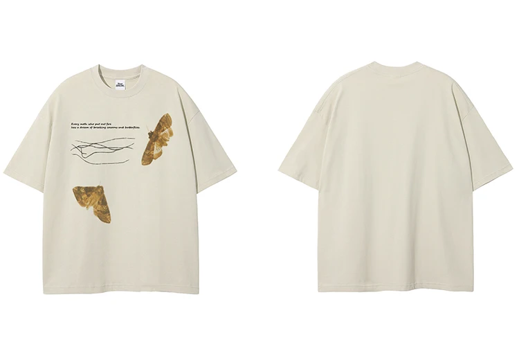 Flying Moth Graphic Print T-Shirt S1707e3af12904f72b41b8c7d65623815k