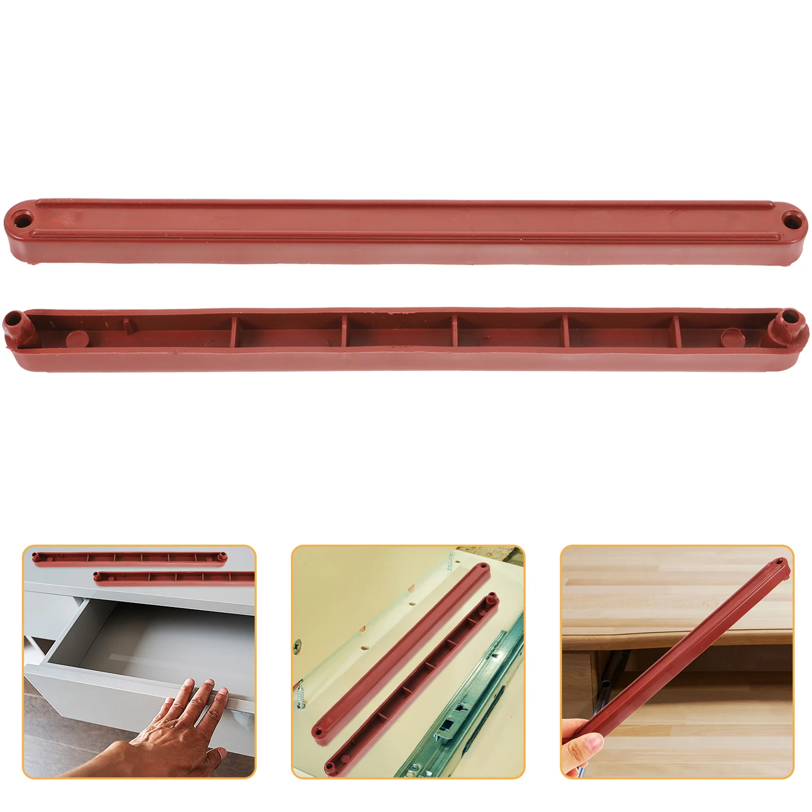 Brown Plastic Drawer Tracks for Cabinet Dresser Bottom Mount Guides