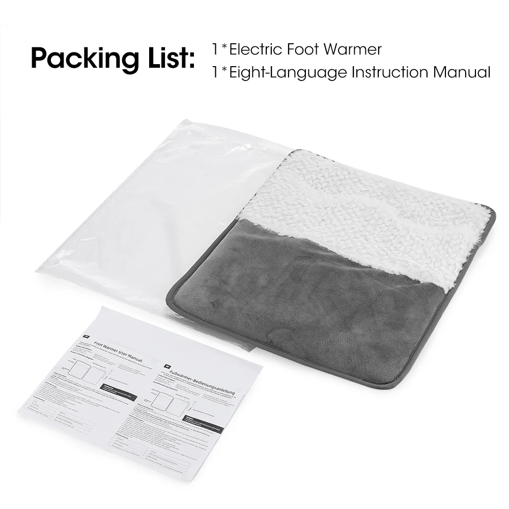 Portable USB Electric Foot Heating Pad Washable Soft Plush Foot Heater Winter Fo